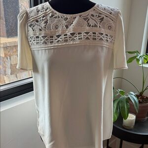 Ann Taylor Cream Lace Blouse